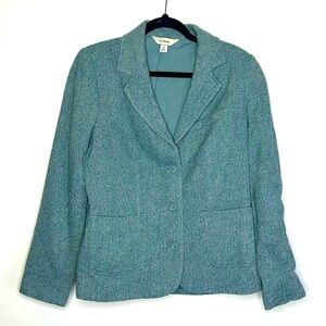 Vintage LL Bean light blue herringbone blazer size M